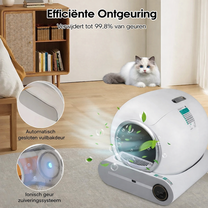 Slimme Zelfreinigende Kattenbak – Extra Groot (65L) met App-bediening