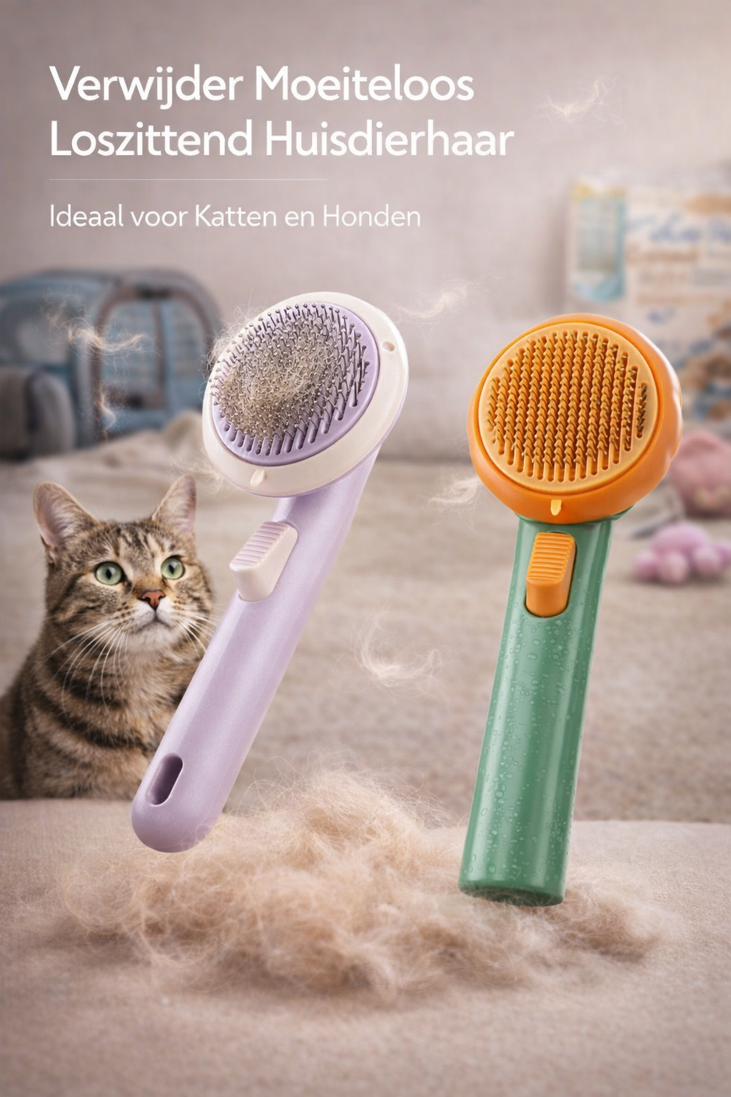 Zelfreinigende Slicker Borstel voor Katten & Honden