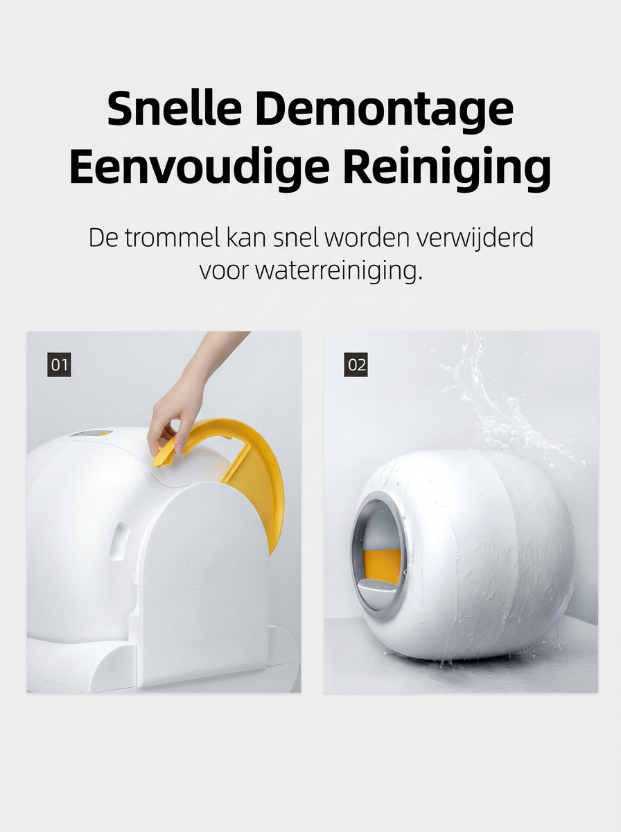 Slimme Zelfreinigende Kattenbak – Extra Groot (65L) met App-bediening