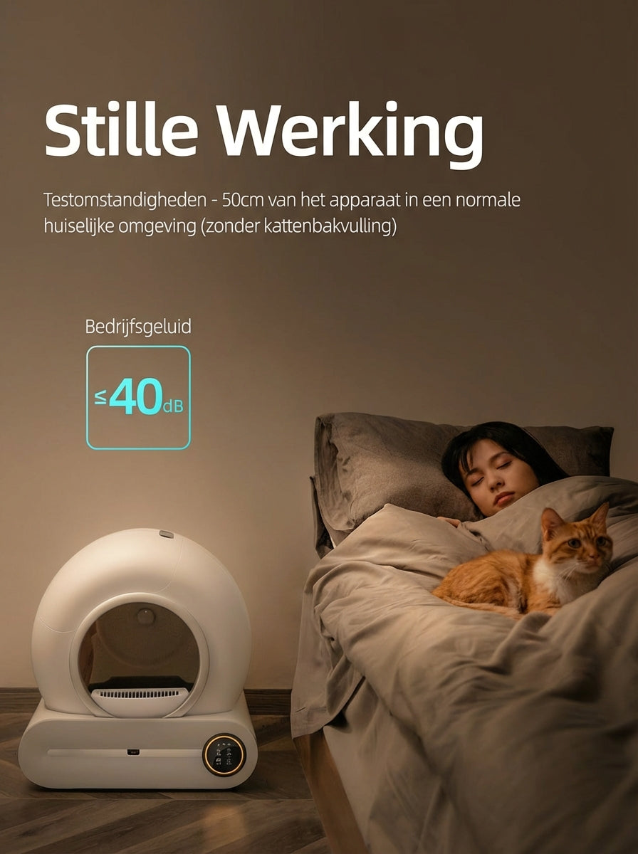 Slimme Zelfreinigende Kattenbak – Extra Groot (65L) met App-bediening