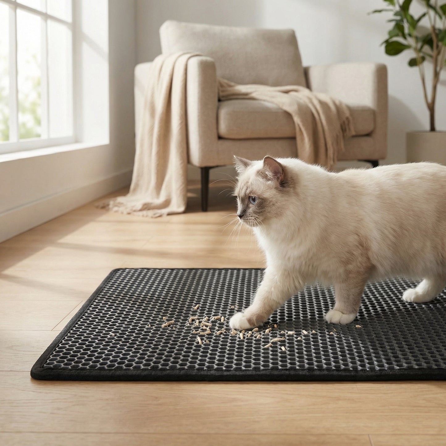 Premium Dubbel Laags Kattenbakmat – Waterdicht & Antislip